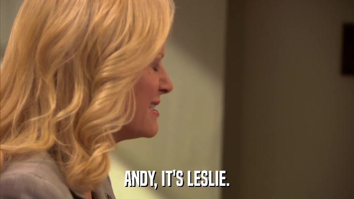 ANDY, IT'S LESLIE.  