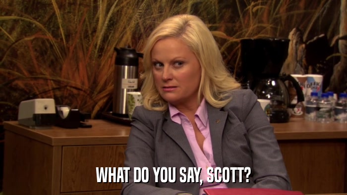 WHAT DO YOU SAY, SCOTT?  