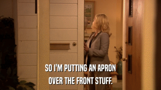 SO I'M PUTTING AN APRON OVER THE FRONT STUFF. 