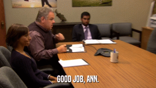 GOOD JOB, ANN.  