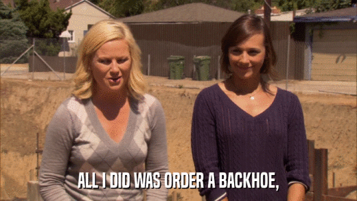 ALL I DID WAS ORDER A BACKHOE,  