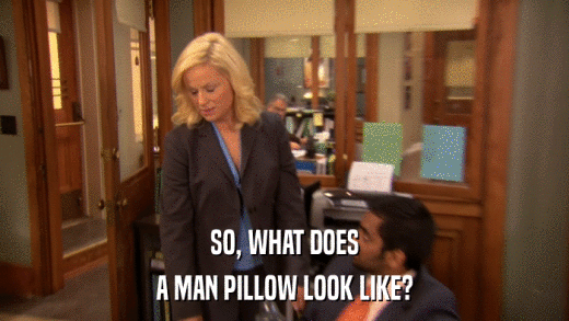 SO, WHAT DOES A MAN PILLOW LOOK LIKE? 
