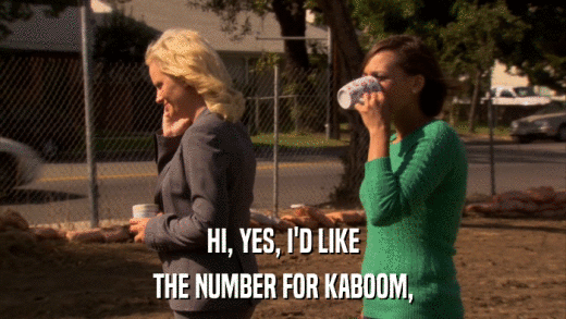 HI, YES, I'D LIKE THE NUMBER FOR KABOOM, 