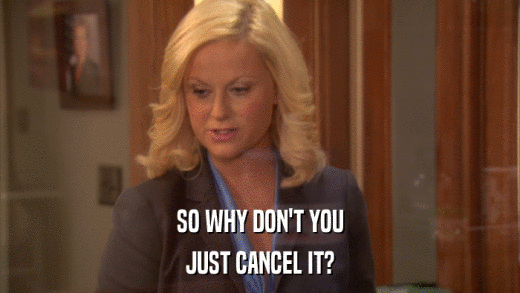 SO WHY DON'T YOU JUST CANCEL IT? 