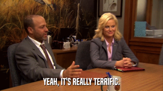 YEAH, IT'S REALLY TERRIFIC.  