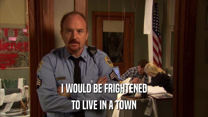 I WOULD BE FRIGHTENED TO LIVE IN A TOWN 