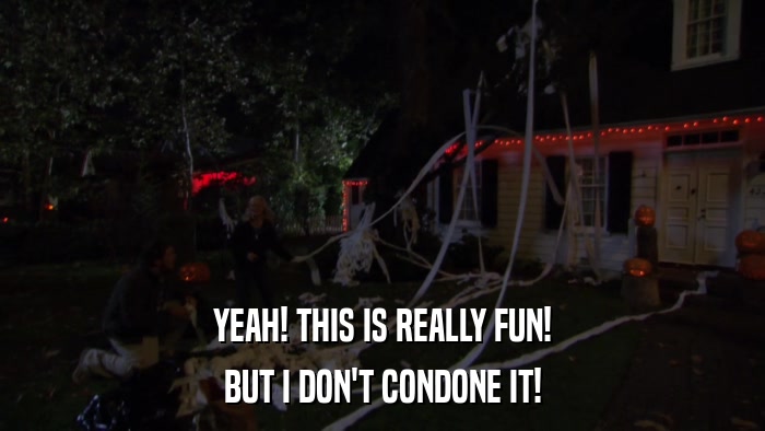 YEAH! THIS IS REALLY FUN! BUT I DON'T CONDONE IT! 