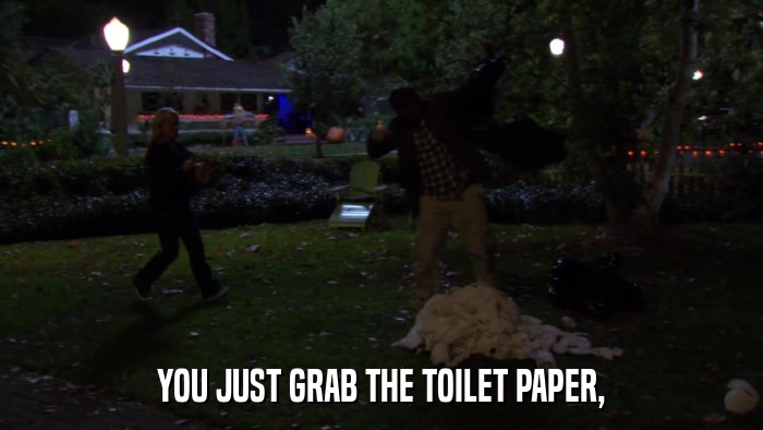 YOU JUST GRAB THE TOILET PAPER,  