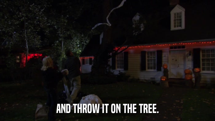 AND THROW IT ON THE TREE.  