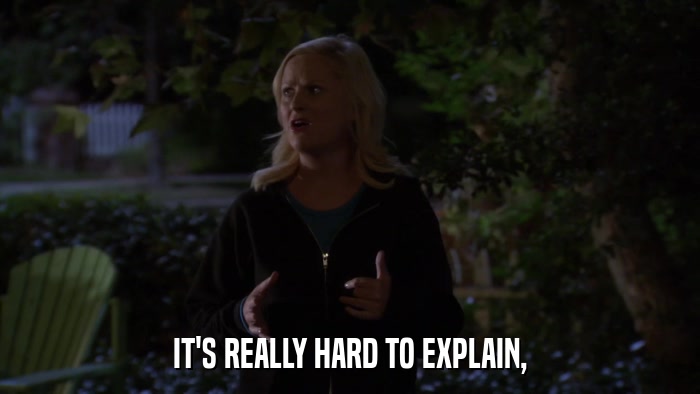IT'S REALLY HARD TO EXPLAIN,  