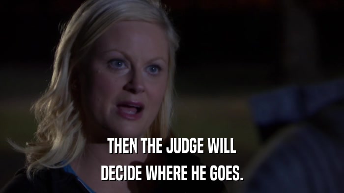 THEN THE JUDGE WILL DECIDE WHERE HE GOES. 