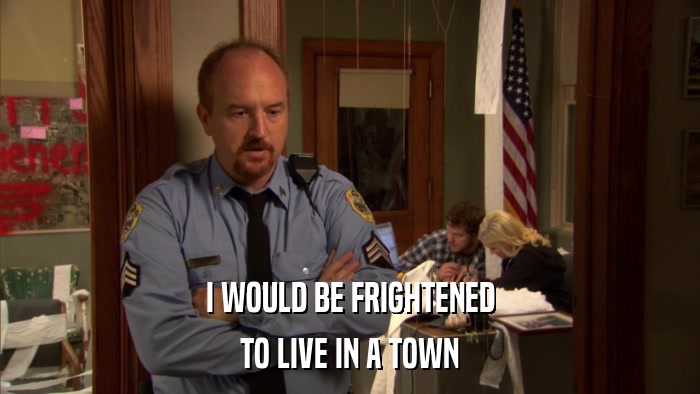 I WOULD BE FRIGHTENED TO LIVE IN A TOWN 