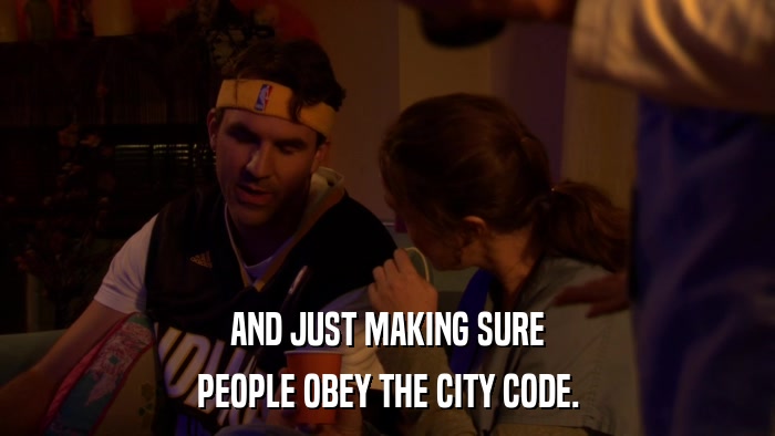 AND JUST MAKING SURE PEOPLE OBEY THE CITY CODE. 