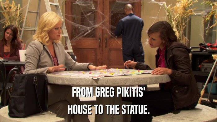 FROM GREG PIKITIS' HOUSE TO THE STATUE. 