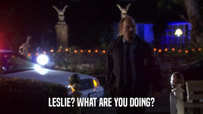 LESLIE? WHAT ARE YOU DOING?  