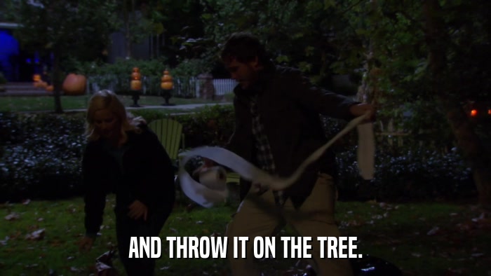 AND THROW IT ON THE TREE.  