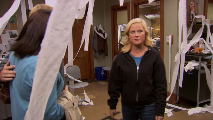 MRS. PIKITIS? HI, I'M LESLIE KNOPE, THIS IS OFFICER SANDERSON. 