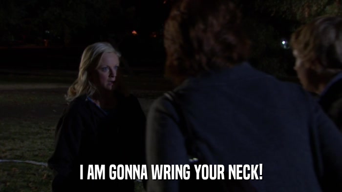 I AM GONNA WRING YOUR NECK!  