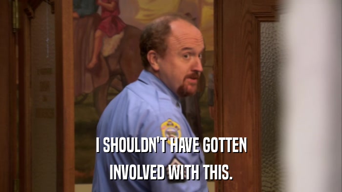 I SHOULDN'T HAVE GOTTEN INVOLVED WITH THIS. 