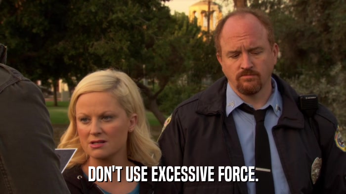 DON'T USE EXCESSIVE FORCE.  