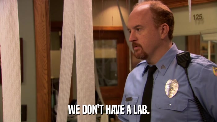 WE DON'T HAVE A LAB.  