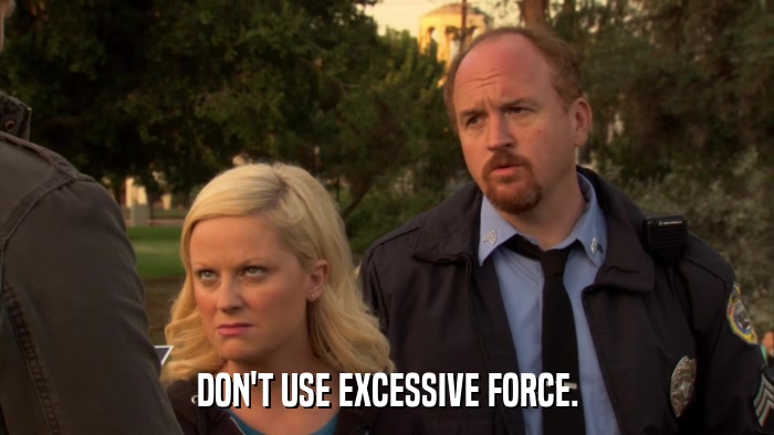 DON'T USE EXCESSIVE FORCE.  