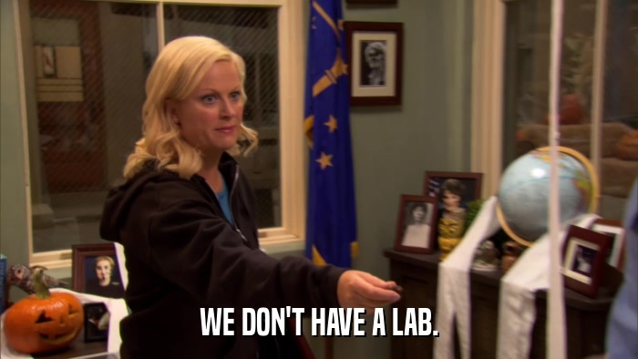 WE DON'T HAVE A LAB.  