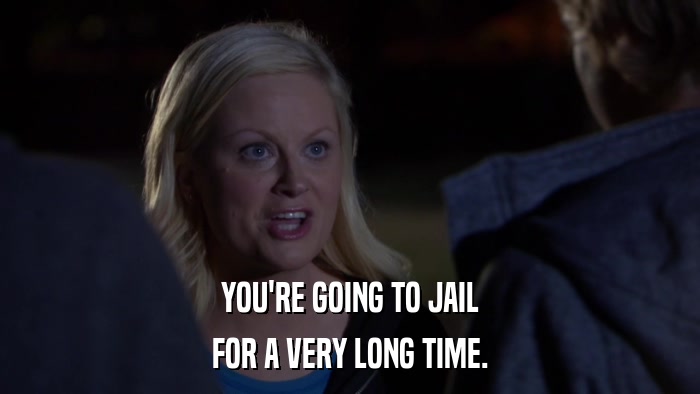 YOU'RE GOING TO JAIL FOR A VERY LONG TIME. 