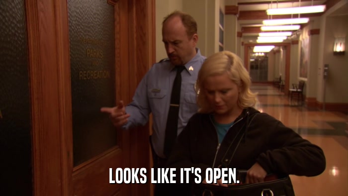 LOOKS LIKE IT'S OPEN.  