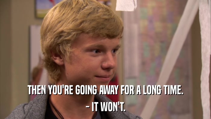 THEN YOU'RE GOING AWAY FOR A LONG TIME. - IT WON'T. 