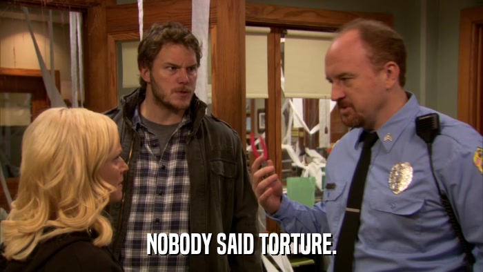 NOBODY SAID TORTURE.  
