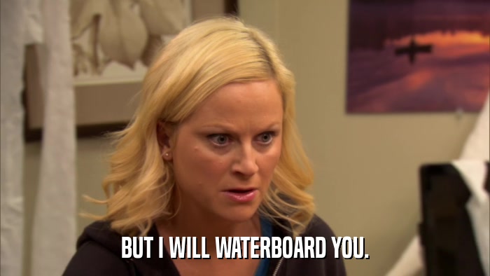 BUT I WILL WATERBOARD YOU.  