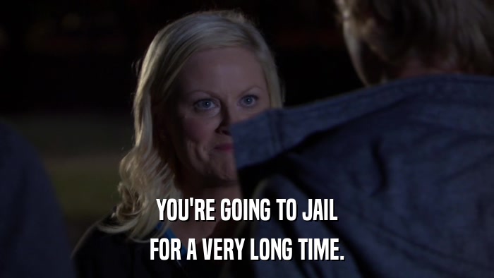 YOU'RE GOING TO JAIL FOR A VERY LONG TIME. 