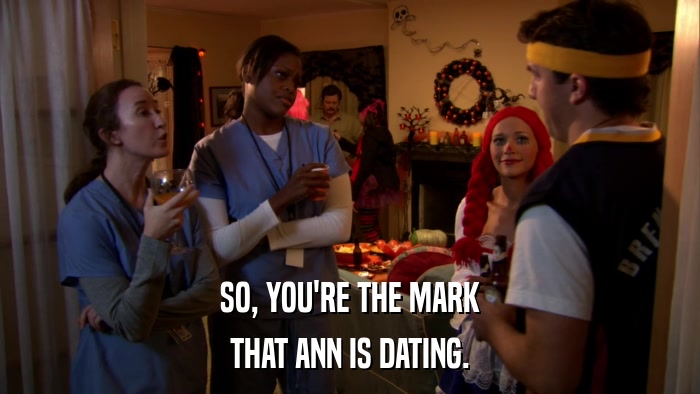 SO, YOU'RE THE MARK THAT ANN IS DATING. 
