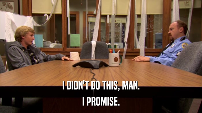 I DIDN'T DO THIS, MAN. I PROMISE. 