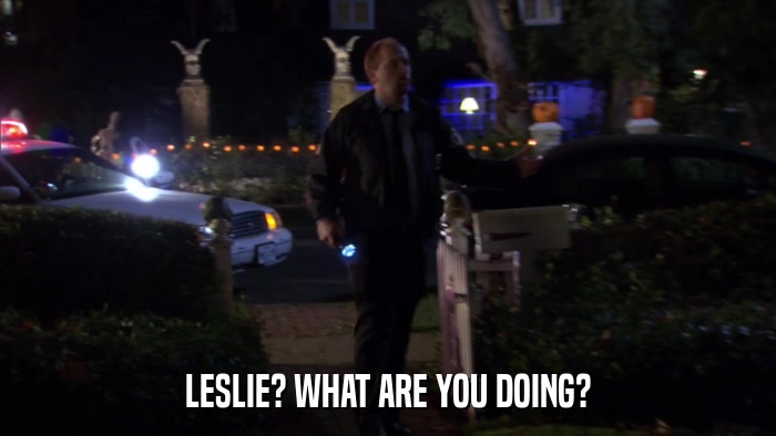 LESLIE? WHAT ARE YOU DOING?  