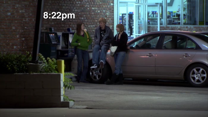 8:22 P.M. SUSPECT STILL WITH FRIENDS IN PARKING LOT. 