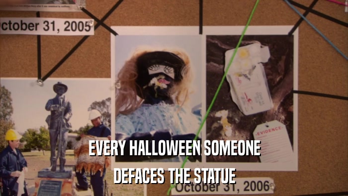 EVERY HALLOWEEN SOMEONE DEFACES THE STATUE 