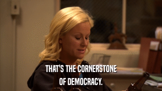 THAT'S THE CORNERSTONE OF DEMOCRACY. 