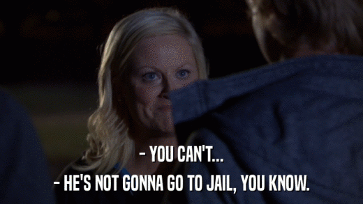 - YOU CAN'T... - HE'S NOT GONNA GO TO JAIL, YOU KNOW. 