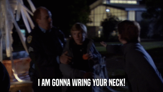 I AM GONNA WRING YOUR NECK!  