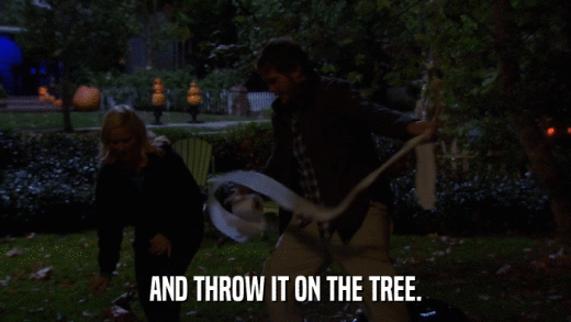 AND THROW IT ON THE TREE.  