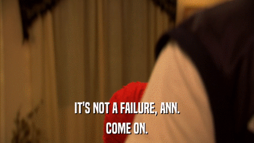 IT'S NOT A FAILURE, ANN. COME ON. 