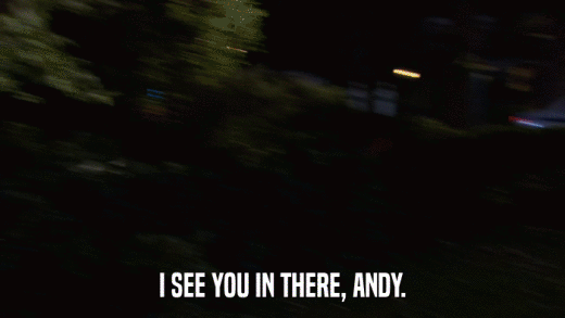 I SEE YOU IN THERE, ANDY.  