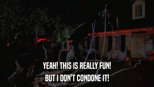 YEAH! THIS IS REALLY FUN! BUT I DON'T CONDONE IT! 