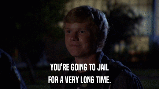 YOU'RE GOING TO JAIL FOR A VERY LONG TIME. 