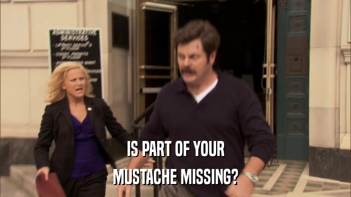 IS PART OF YOUR MUSTACHE MISSING? 
