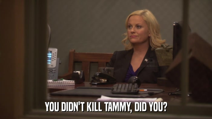 YOU DIDN'T KILL TAMMY, DID YOU?  
