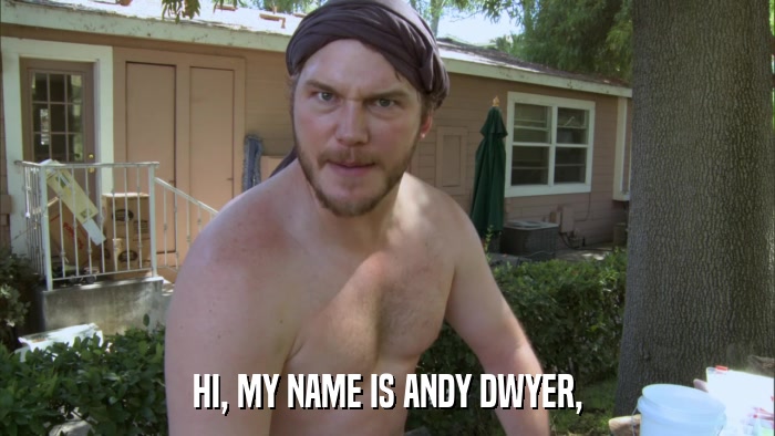 HI, MY NAME IS ANDY DWYER,  