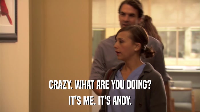 CRAZY. WHAT ARE YOU DOING? IT'S ME. IT'S ANDY. 